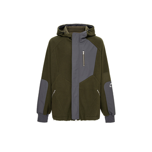 MWO  抗静电 抗起球 撞色拼接环保抓绒卫衣外套 男女同款