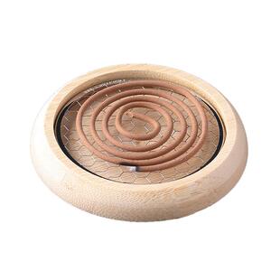 新中式楠竹天然不锈钢防火垫家用室内香座香架小祥云檀香网香熏炉