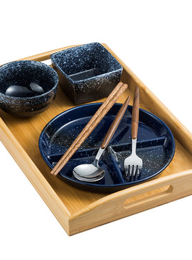 减脂餐盘一人食餐具带托盘陶瓷