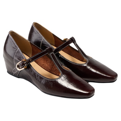 T型带扣·坡跟舒适·通勤百搭