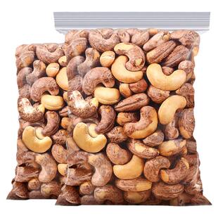 新货带皮腰果仁紫皮炭烧盐焗散装500g年货批发干坚果孕妇零食