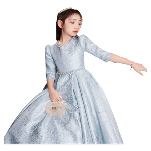 女童钢琴小主持人生日公主裙儿童高端演奏晚礼服裙花童演出服秋冬
