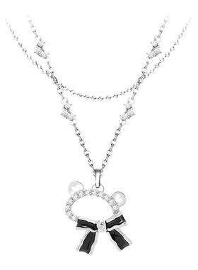 SundyHoney甜美蝴蝶结小熊项链