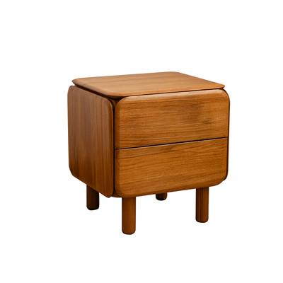 技间缅甸柚木简约现代收纳床头柜