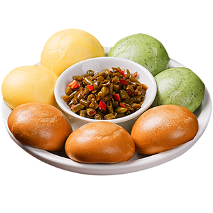 三彩风味窝窝头杂粮包酒店餐饮宴席包点早餐速冻点心小吃半成品