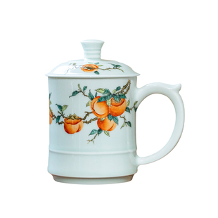 诚德轩手绘事事如意办公杯 陶瓷粉彩茶杯 景德镇家用办公室水杯子