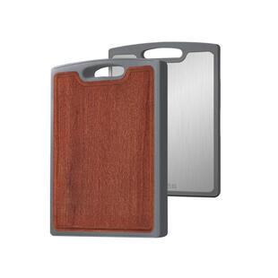 赫巴兹乌檀木菜板抗菌防霉家用不锈钢双面案板实木砧板切菜板粘板