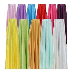 冰绸珠光红绸布窗帘冰丝布料装饰弹力纱幔批发舞台幕布婚庆背景布