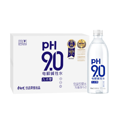 康师傅pH9.0电解碱性水非矿泉水非苏打水350ml饮用水会议便携装