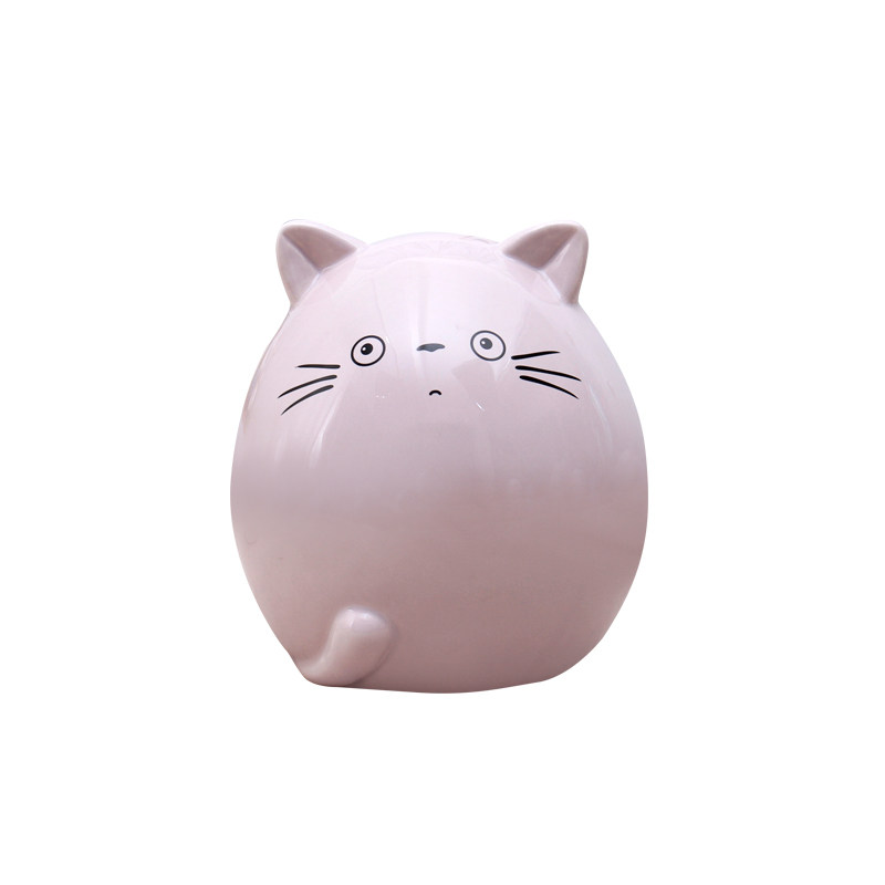 创意陶瓷龙猫存钱罐卡通只进不出