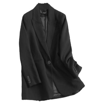 通勤职场风长袖百搭女西装戗驳领