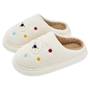 情侣棉拖鞋女款秋冬季2025新款室内家居一对防滑可爱月子毛绒拖鞋