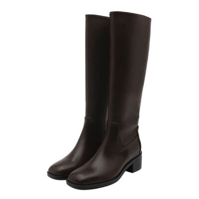 SAPPUN 方头粗跟侧拉链长筒靴 秋冬靴子女2025新款 星辰韩国代购