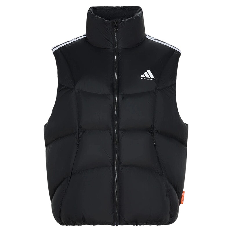 adidas阿迪达斯男子宽松篮球运动鸭绒羽绒背心马甲面包服KX4927
