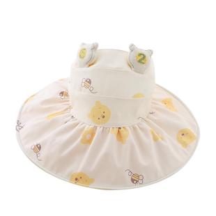 婴儿防晒帽子夏季可爱纯棉宝宝空顶太阳帽薄款男童女孩大檐遮阳帽