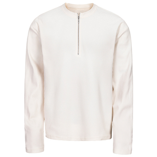 Casoulty Waffle Henley Shirt/拉链华夫格亨利衫 肌理感老钱风