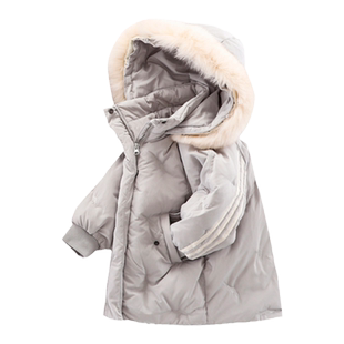 小数点童装冬女童保暖中长加厚羽绒服宝宝洋气外套儿童羽绒服上衣