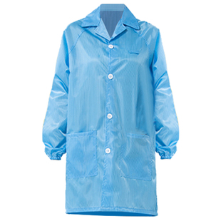 防静电衣白粉蓝黄色大褂长款无尘防护工作服上衣电子厂车间防尘衣