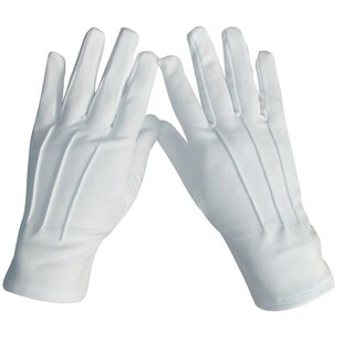 三筋白手套礼仪表演出珠宝开车防滑耐磨防护工作物业保安接待检阅
