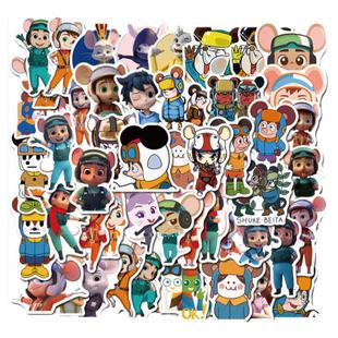50张动画片舒克和贝塔贴纸可爱手账本行李箱收纳册装饰防水不重复