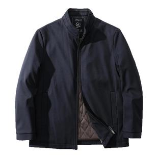 轻便有型！含桑蚕丝充填！！秋冬男士外贸翻领夹棉行政夹克棉衣