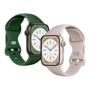 适用applewatchS11蝴蝶扣硅胶S9/10细表带iwatch8/7/6/5/4/SE苹果手表ultra运动表带纤细款夏日透气表带男女
