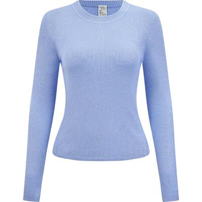 本来BENLAI女士羊毛混纺修身长袖针织衫上衣25秋季新款BNM950008