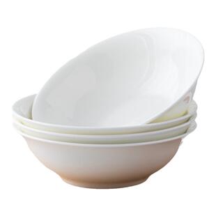 景德镇釉下纯白骨瓷餐具家用大号汤碗6/7英寸斗碗陶瓷米饭碗面碗