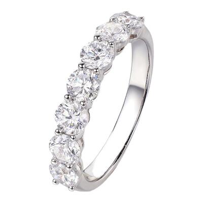 18K金培育钻石戒指七公主排戒