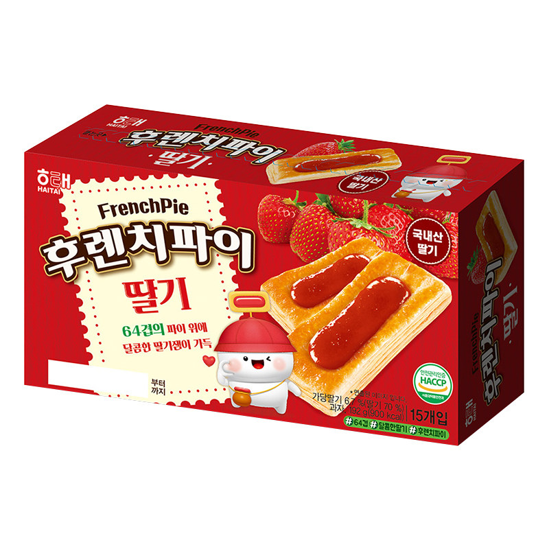 韩国进口海太草莓苹果酱派饼干千层酥早餐糕点休闲食品零食小吃