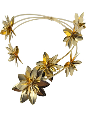 金色花朵项链旅拍汉服妆造古风项圈结婚巴洛克新娘走秀表演配饰