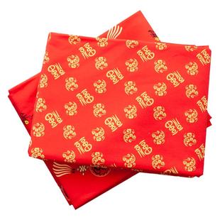 a类纯棉宝宝针织面料 婴儿红色印花全棉布料红色无荧光秋衣秋裤布