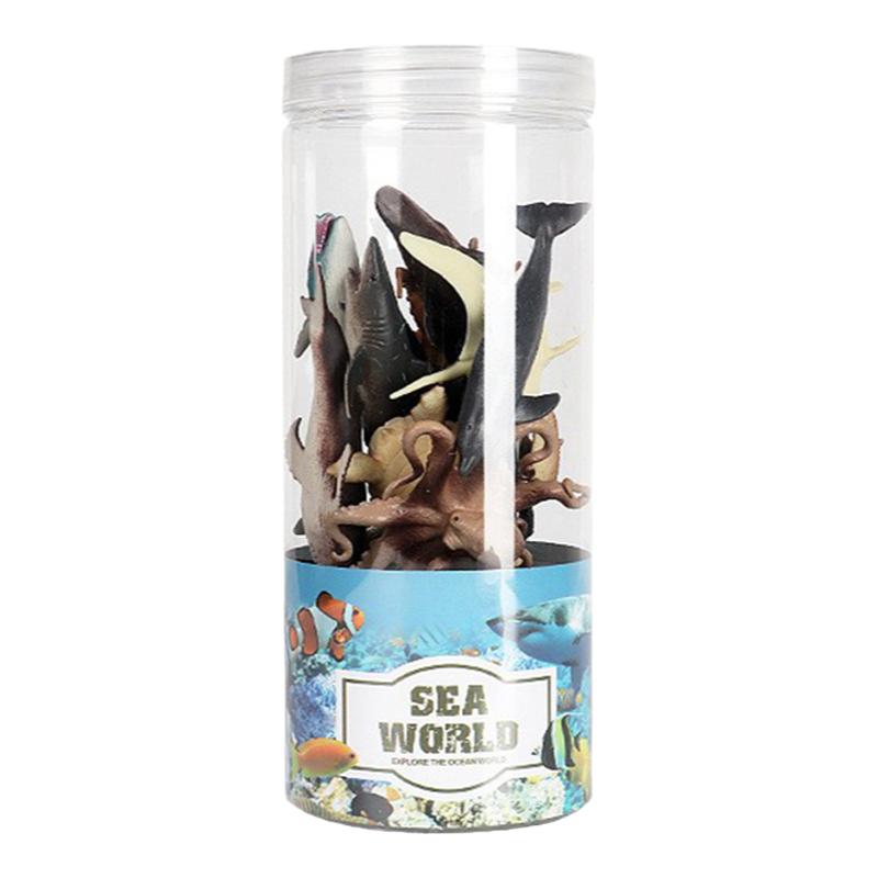 桶装迷你草原动物套装模型