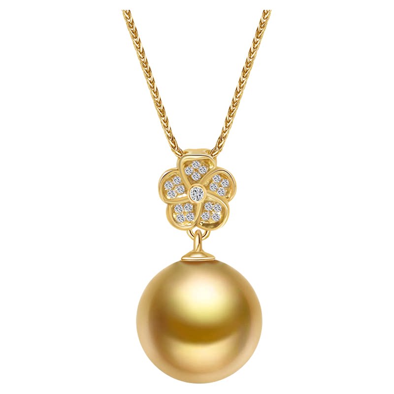 花绽金芒维纳斯南洋金珠吊坠