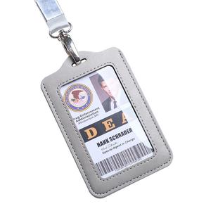 皮质工作牌卡套双透胸牌套工作证带挂绳单卡套门禁卡套定制