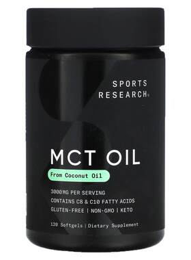 SportsResearch中链甘油三酯油MCT油软胶囊生酮饮食伴侣