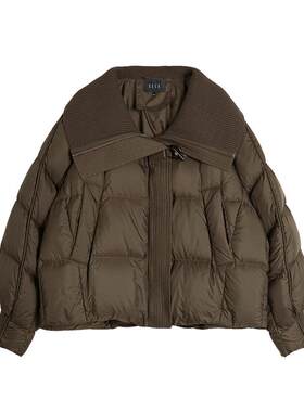 ELLE90鹅绒深棕色大翻领鹅绒服