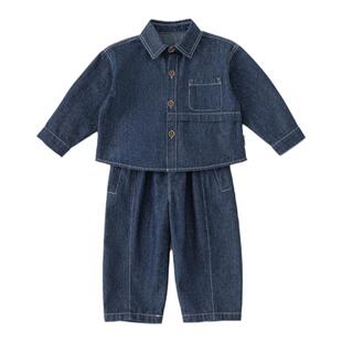 INSbobo儿童套装春装2026春季新款男童牛仔套装时髦女童长袖