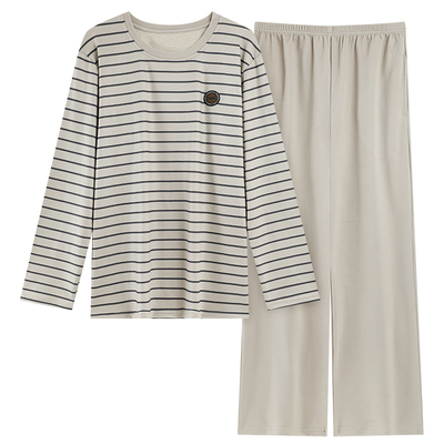 【芬腾】秋冬薄绒睡衣保暖亲肤男