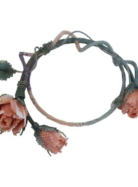 卿手作米珠项链玫瑰花手工