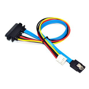 包邮ITX硬盘数据供电一体线小4PIN母软驱SATA3.0转SATA22P电脑线