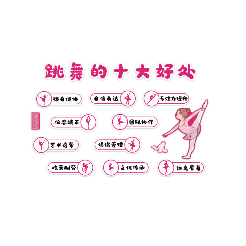 网红舞蹈房墙面装饰挂画学校培训机构教室氛围布置形象文化贴纸吧