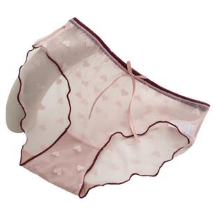 网纱内裤女透明超薄夏季性感勾人女士裆部100%棉舒适低腰三角裤头