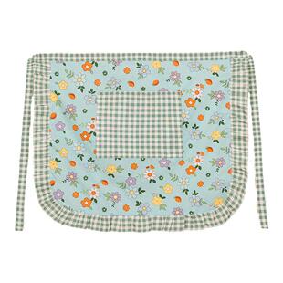 时尚半身纯棉围裙女士家用厨房透气柔软防污成人围兜工作服围腰