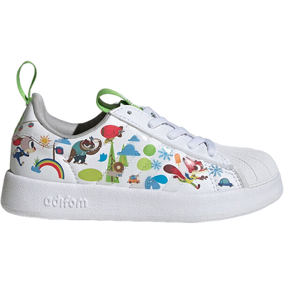 Adidas/阿迪达斯正品三叶草小童耐磨印花贝壳头休闲板鞋JP8623