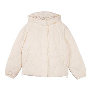 A21女装连帽羽绒服冬季宽松休闲长袖保暖白鸭绒百搭外套保暖户外