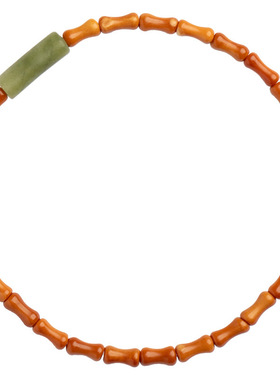 2023橄榄核手链女寿山石手串手饰竹节纯银招财朱砂转运好看吉祥