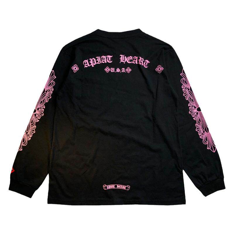 ins绝绝子pink粉色少女梦幻百搭经典logo秋冬纯棉打底男女长袖T恤