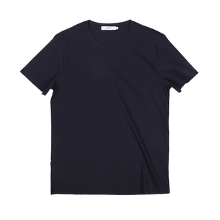 MUSLUN春夏新款GAO品质桑蚕丝新疆棉混纺短袖T恤圆领纯色