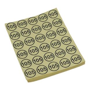 3cm圆形透明尺码标高品质贴纸不干胶带数字码标贴易撕衣服尺码贴